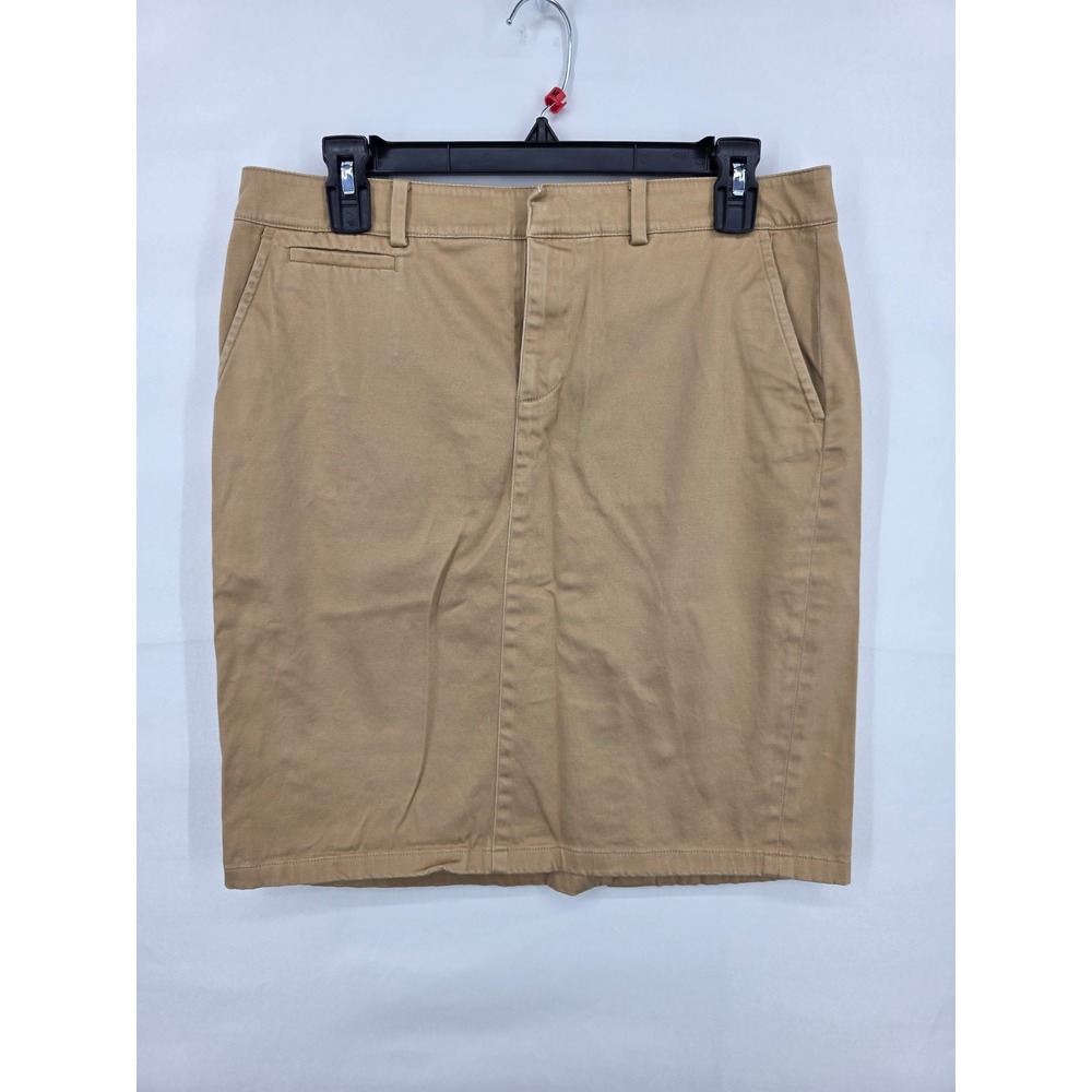 Lauren Ralph Lauren Womens Khaki Chino Pencil Skirt Tan Size 6 Stretch Cotton